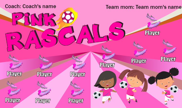 Pink Rascals - Soccer Banner