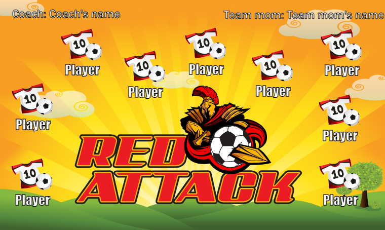 Red Attack - Soccer Banner