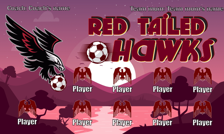 Red Tailed Hawks - Soccer Banner