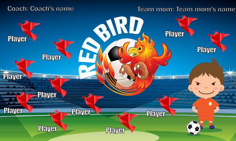 Red Bird - Soccer Banner