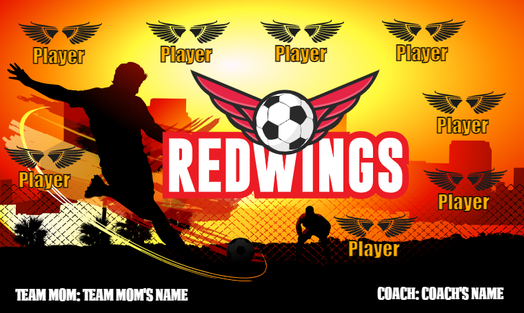 Red Wings - Soccer Banner