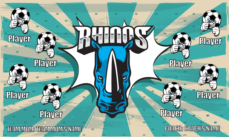 Rhinos - Soccer Banner