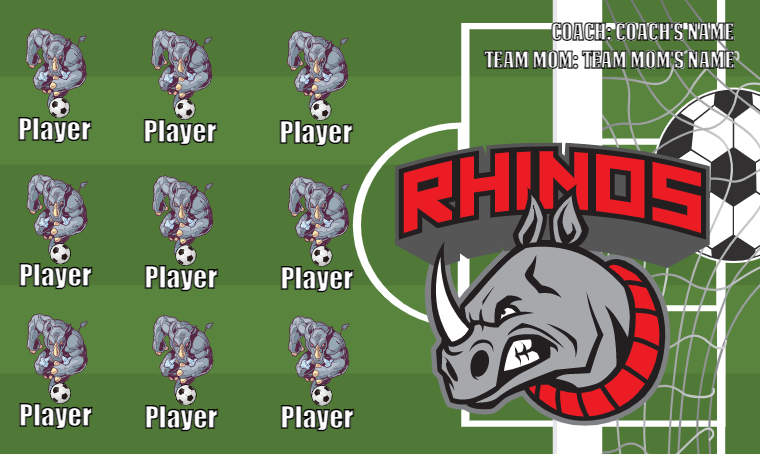 Rhinos 2 - Soccer Banner