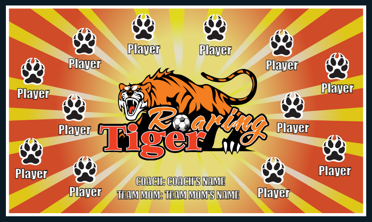 Roaring Tiger - Soccer Banner