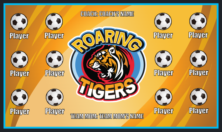 Roaring Tigers - Soccer Banner