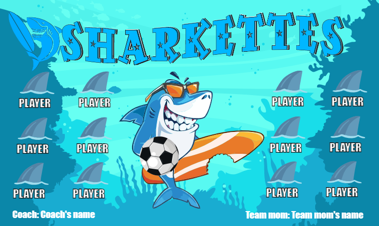 Sharkettes - Soccer Banner