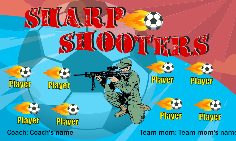 Sharp Shooters - Soccer Banner