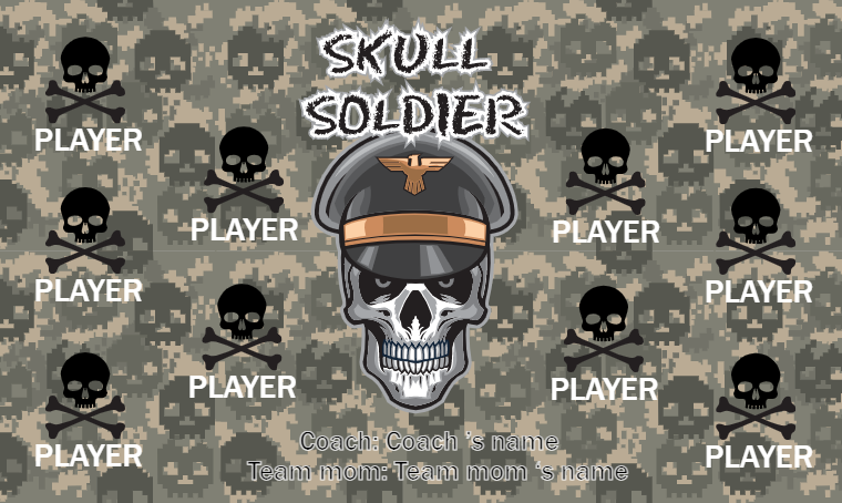 Skull Soldier - Soccer Banner