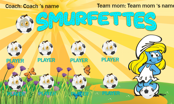 Smurfettes - Soccer Banner