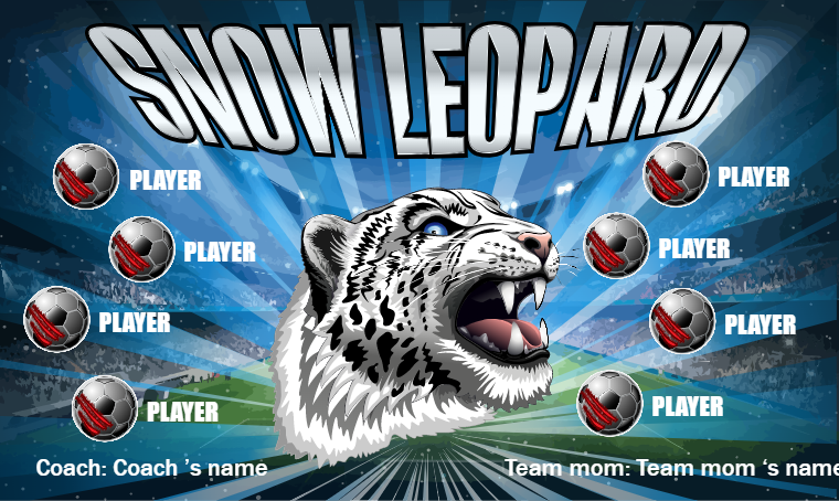 Snow Leopard - Soccer Banner