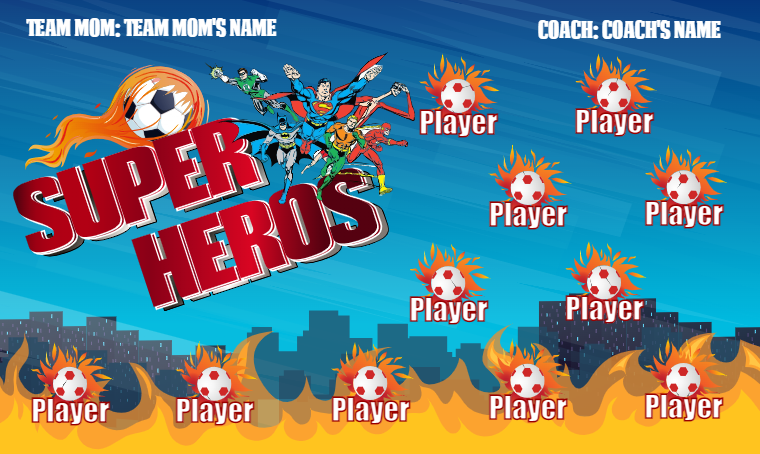 Super Heros - Soccer Banner