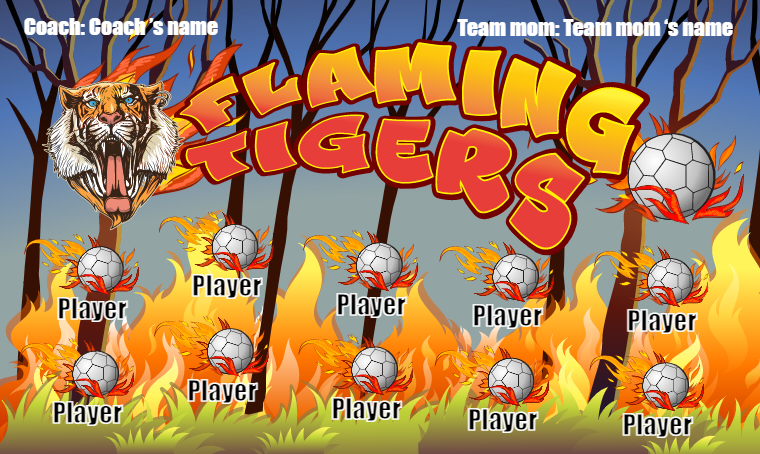 Flaming Tigers - Soccer Banner