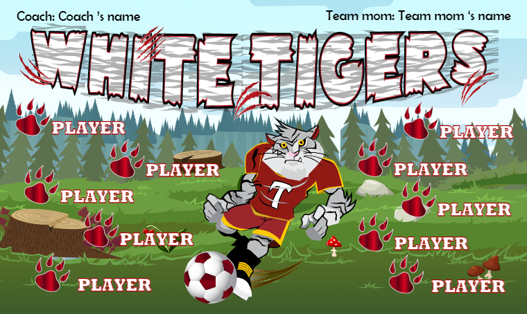 White Tigers - Soccer Banner