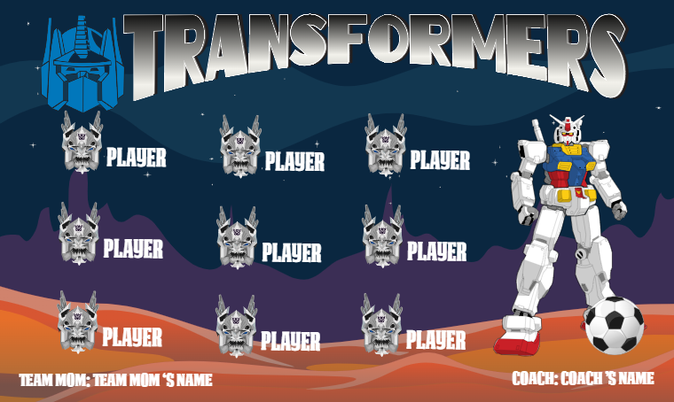 Transformers - Soccer Banner