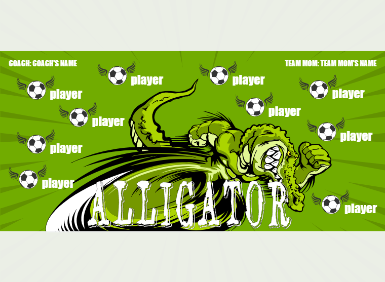Alligator - Soccer - Pole Pocket Banner