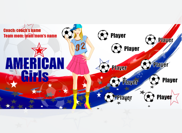 American Girls - Soccer - Pole Pocket Banner