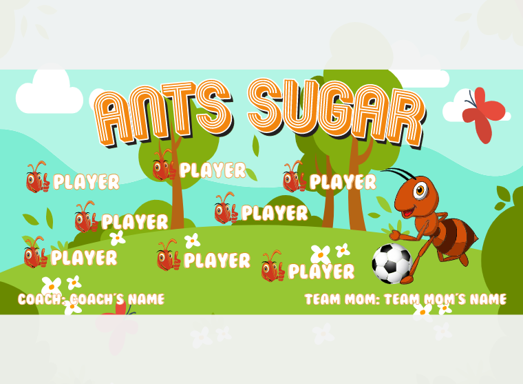 Ants Sugar - Soccer - Pole Pocket Banner