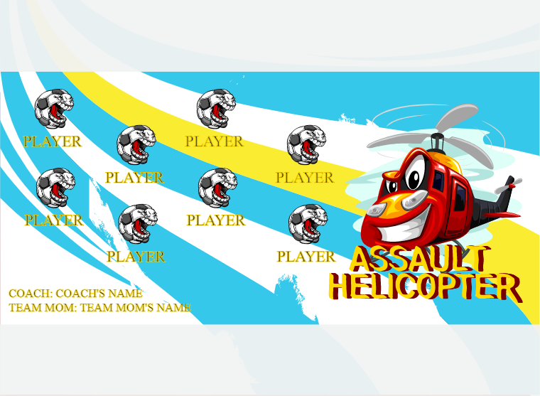 Assault Helicopter - Soccer - Pole Pocket Banner