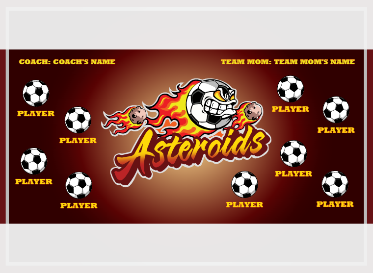 Asteroids - Soccer - Pole Pocket Banner