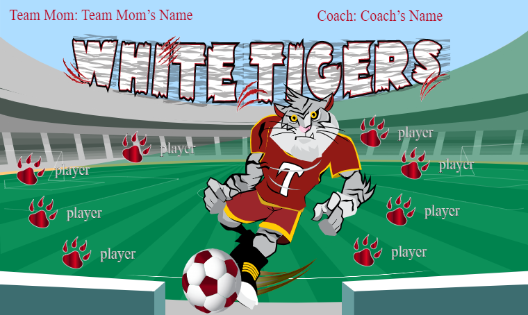 White Tigers - Soccer Banner