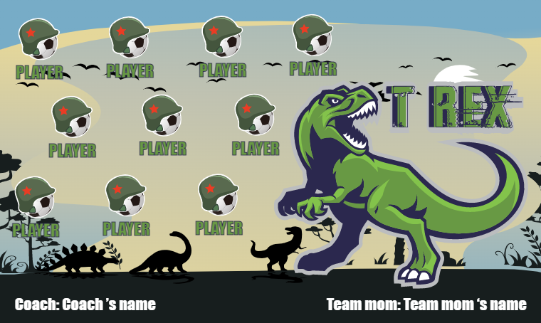 T Rex - Soccer Banner