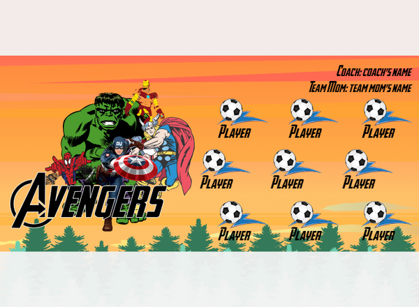 Avengers 4 - Soccer - Pole Pocket Banner