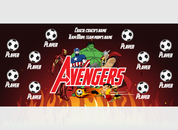 Avengers 5 - Soccer - Pole Pocket Banner