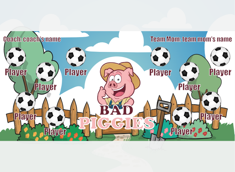 BAD Piggies - Soccer - Pole Pocket Banner