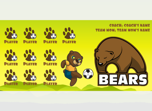 Bears 1 - Soccer - Pole Pocket Banner