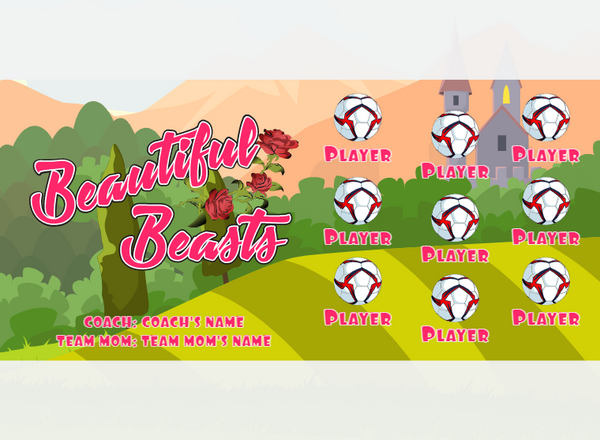 Beautiful Beasts 1 - Soccer - Pole Pocket Banner
