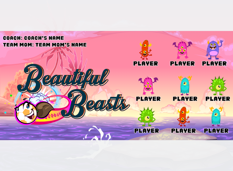 Beautiful Beasts - Soccer - Pole Pocket Banner