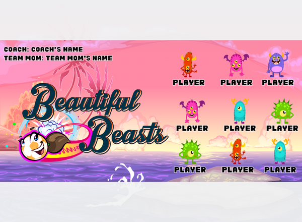 Beautiful Beasts - Soccer - Pole Pocket Banner