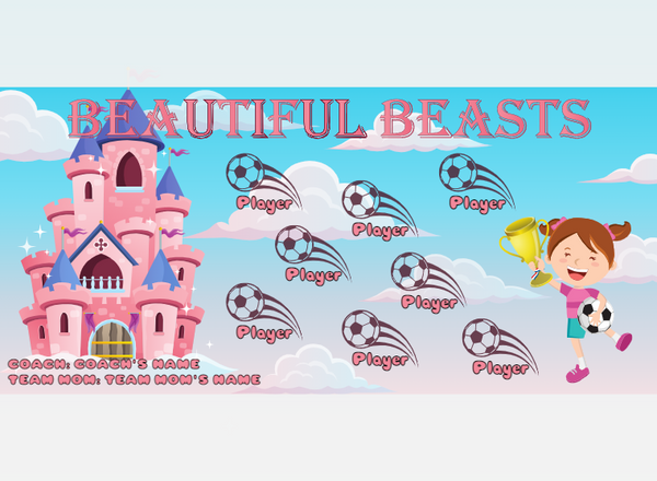 Beautiful Beasts 3 - Soccer - Pole Pocket Banner