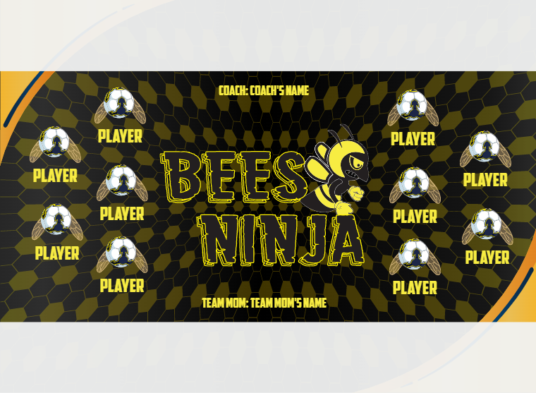 Bees Ninja - Soccer - Pole Pocket Banner