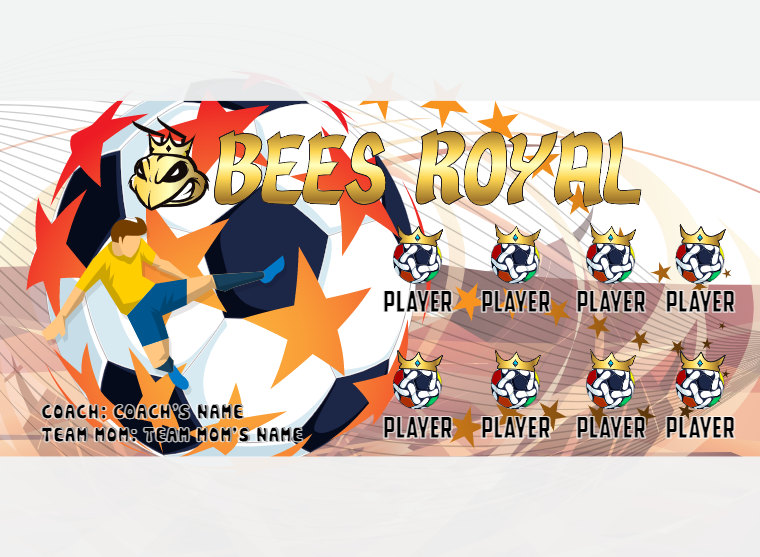 Bees Royal - Soccer - Pole Pocket Banner