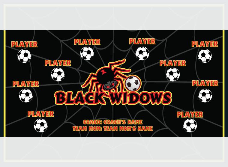 Black Widows 2 - Soccer - Pole Pocket Banner