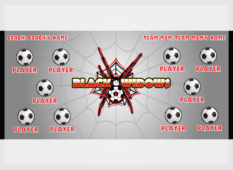 Black Widows - Soccer - Pole Pocket Banner