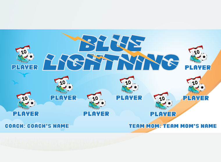 Blue Lightning - Soccer - Pole Pocket Banner