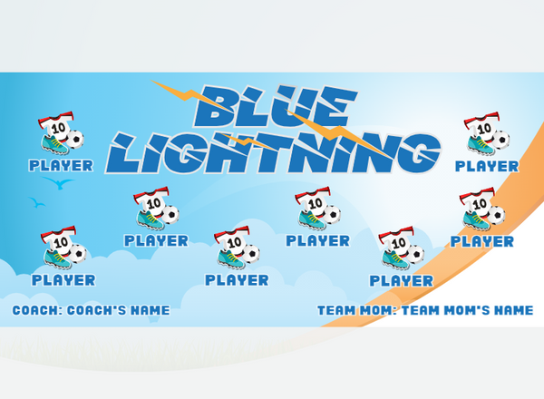 Blue Lightning - Soccer - Pole Pocket Banner