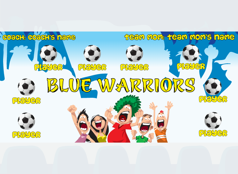Blue Warriors - Soccer - Pole Pocket Banner