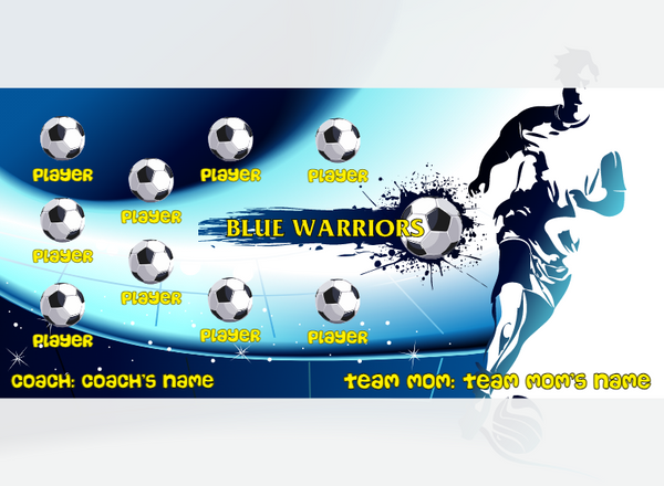 Blue Warriors 2 - Soccer - Pole Pocket Banner