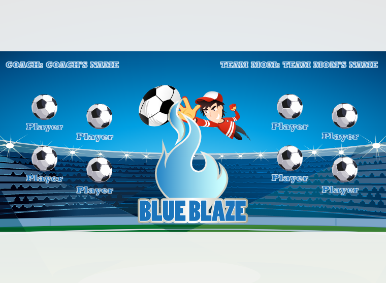 Blue Blaze - Soccer - Pole Pocket Banner