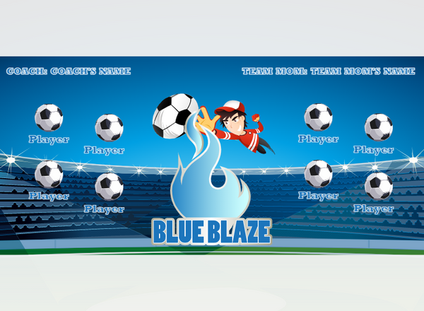 Blue Blaze - Soccer - Pole Pocket Banner