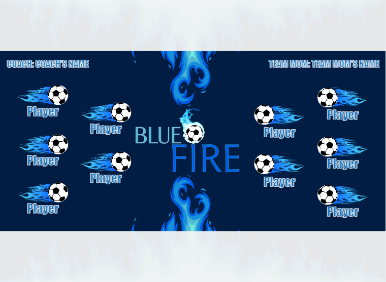 Blue Fire - Soccer - Pole Pocket Banner