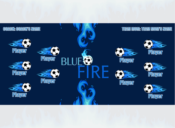 Blue Fire - Soccer - Pole Pocket Banner