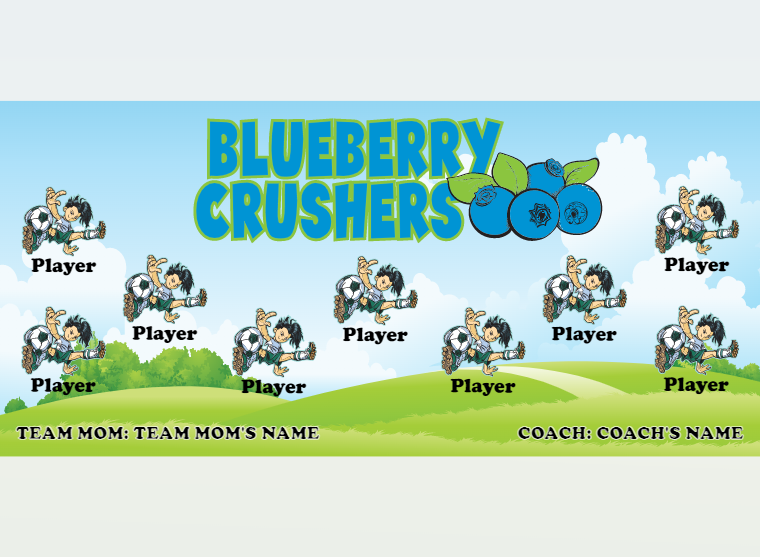 Blueberry - Soccer - Pole Pocket Banner