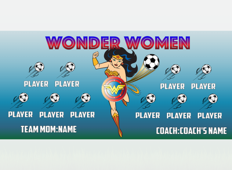 Wonder Women 1 - Soccer - Pole Pocket Banner
