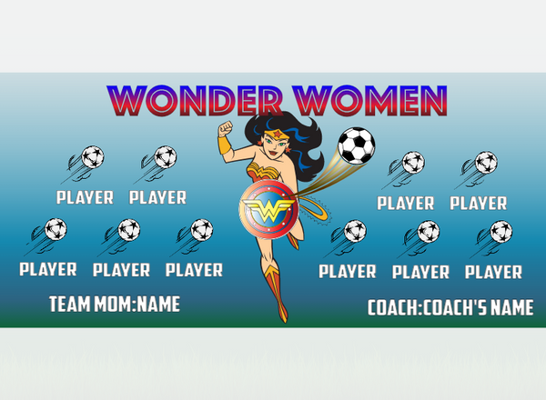 Wonder Women 1 - Soccer - Pole Pocket Banner