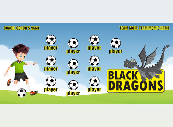 Black Dragons - Soccer - Pole Pocket Banner