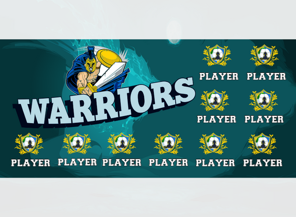 Warriors Blue 2 - Soccer - Pole Pocket Banner